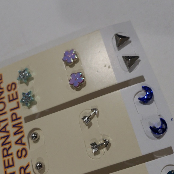 UNCAS International Set of 9 Stud Colorful Earrings - Trendy & Stylish Jewelry - Picture 6 of 11